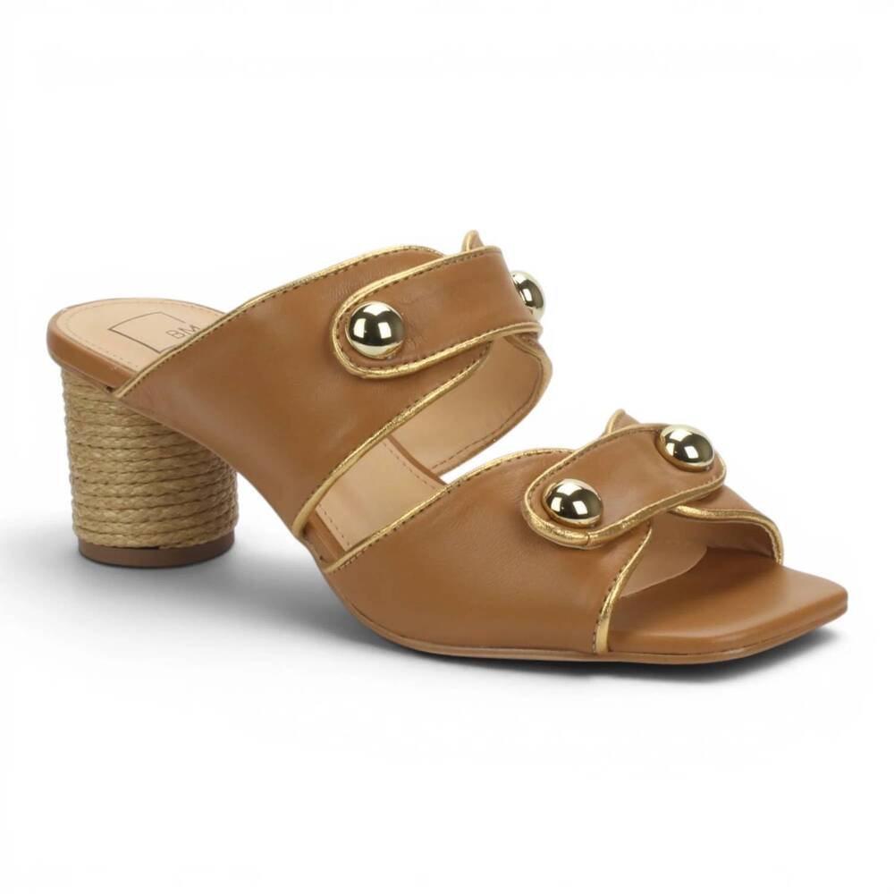 NEW BRUNO MENEGATTI women's willow leather slide sandal mule in coconut gold